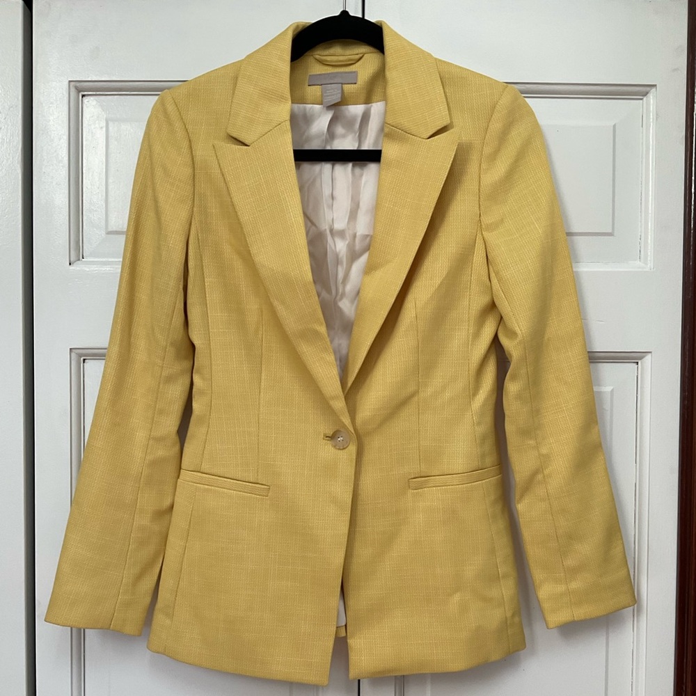 Yellow H&M twill blazer